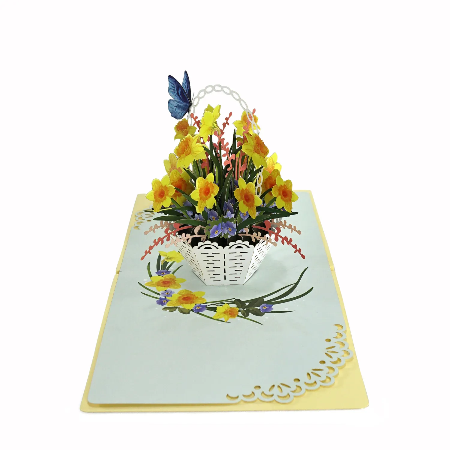 Yellow Daffodils Pop-up 3D Greeting Card - Image 4