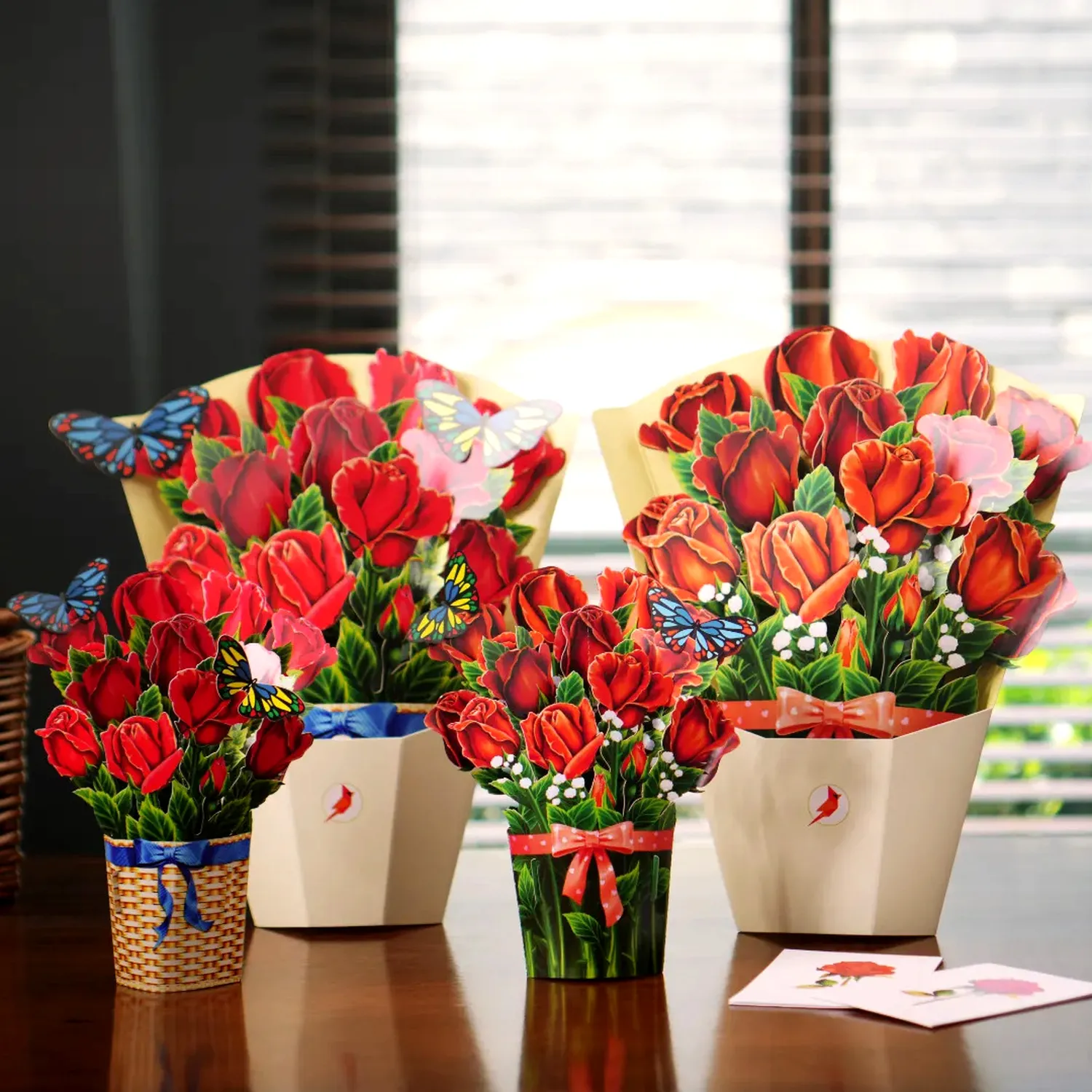 Bouquet Flower Set Autumn Valentine - handcrafted in 3D pop-up Cut