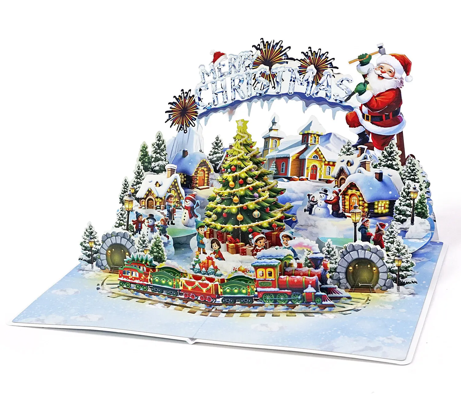 Village merry Christmas 3D greeting popup cards - Image 2