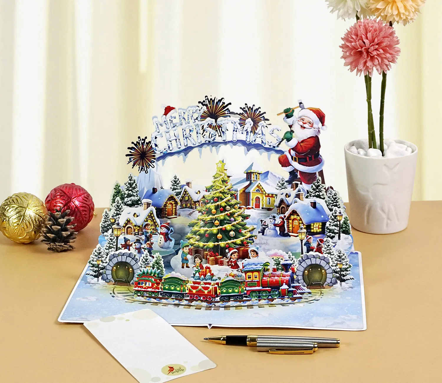 Village merry Christmas 3D greeting popup cards - Image 5