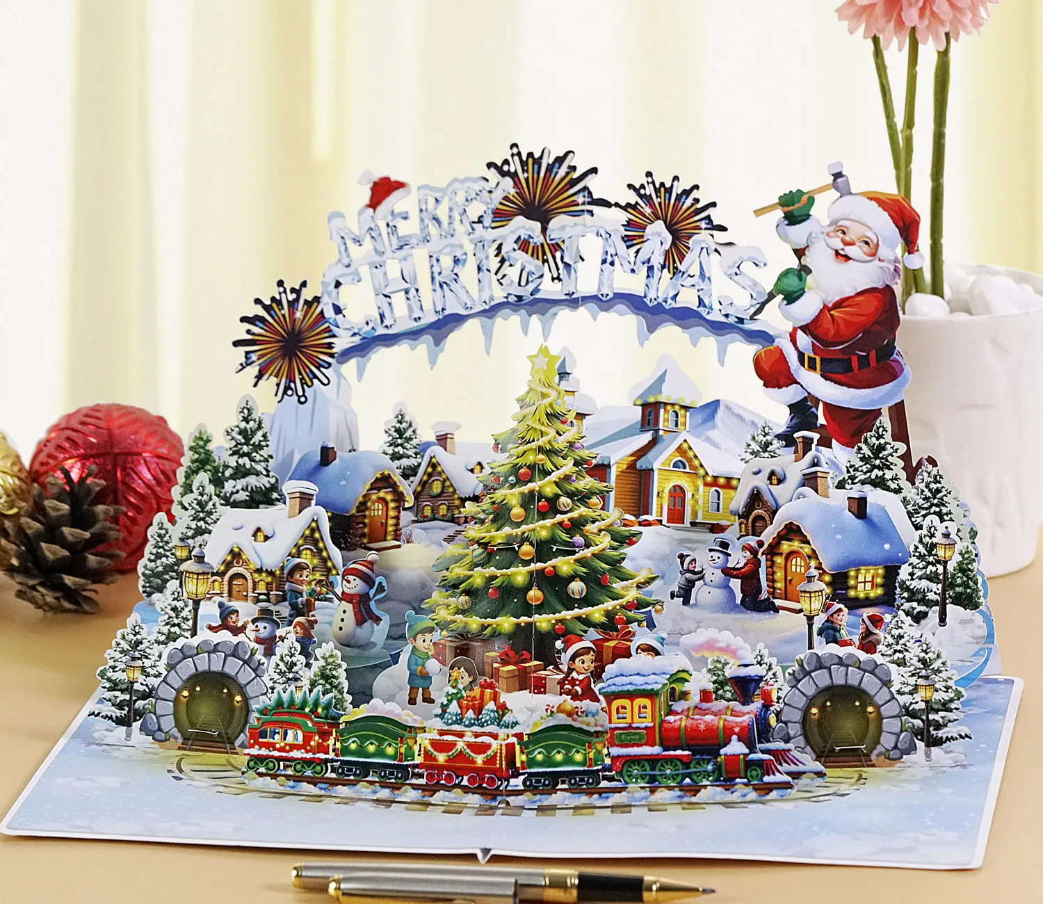 Village merry Christmas 3D greeting popup cards - Image 9